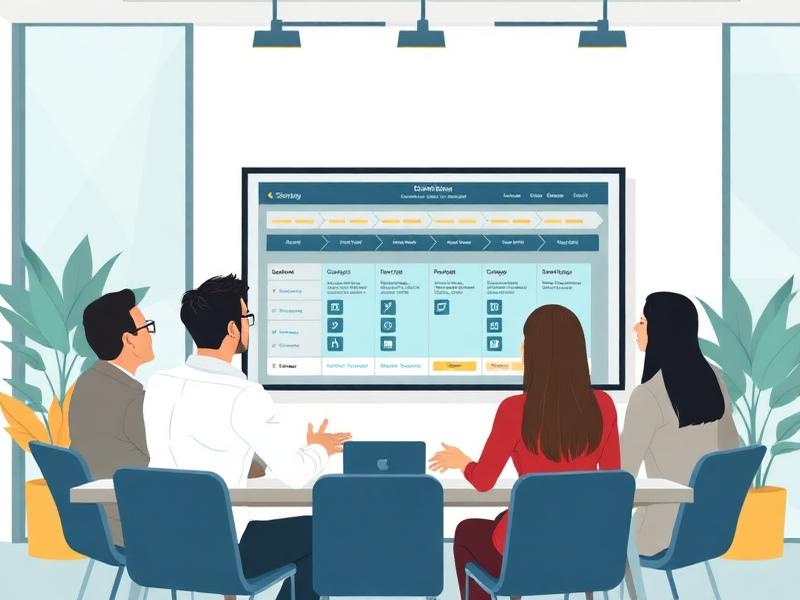 Equipo directivo revisando pipeline comercial y potencial de negocio en pantalla